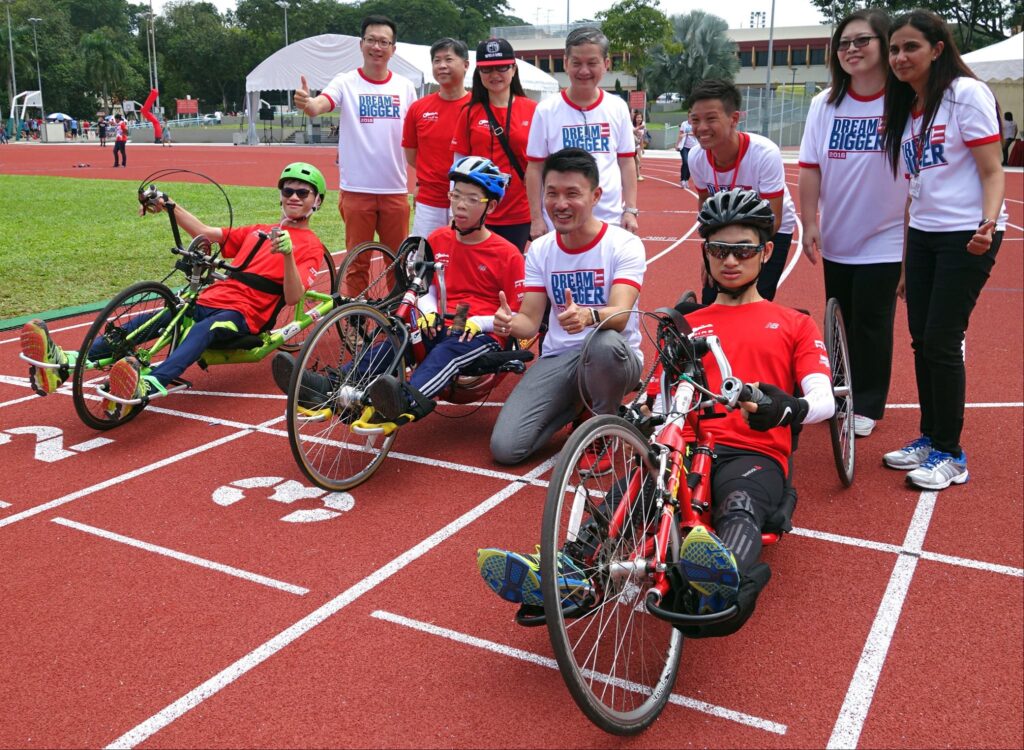 Handcycling Association of Singapore (HAS) Junior athletes at ROMP 16, a youth sports carnival organised by the W.A.D! Club
