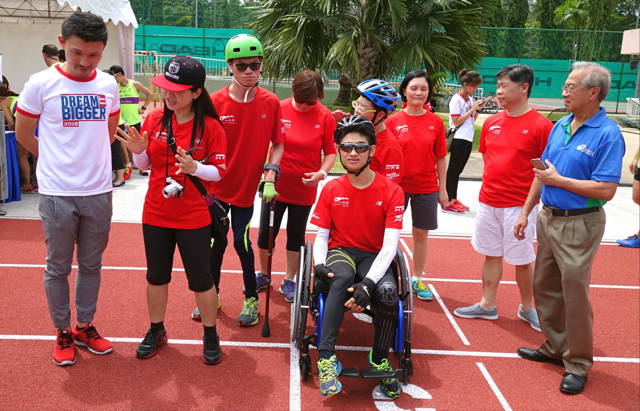 Handcycling Association of Singapore (HAS) Junior athletes at ROMP 16, a youth sports carnival organised by the W.A.D! Club