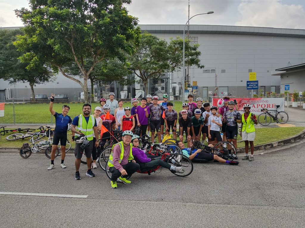 Coach Devi at Pre Dev Camp Group Photo with Team VSG (Safety Cyclist) and PCFS Athletes from the Pre Dev & Community Group 